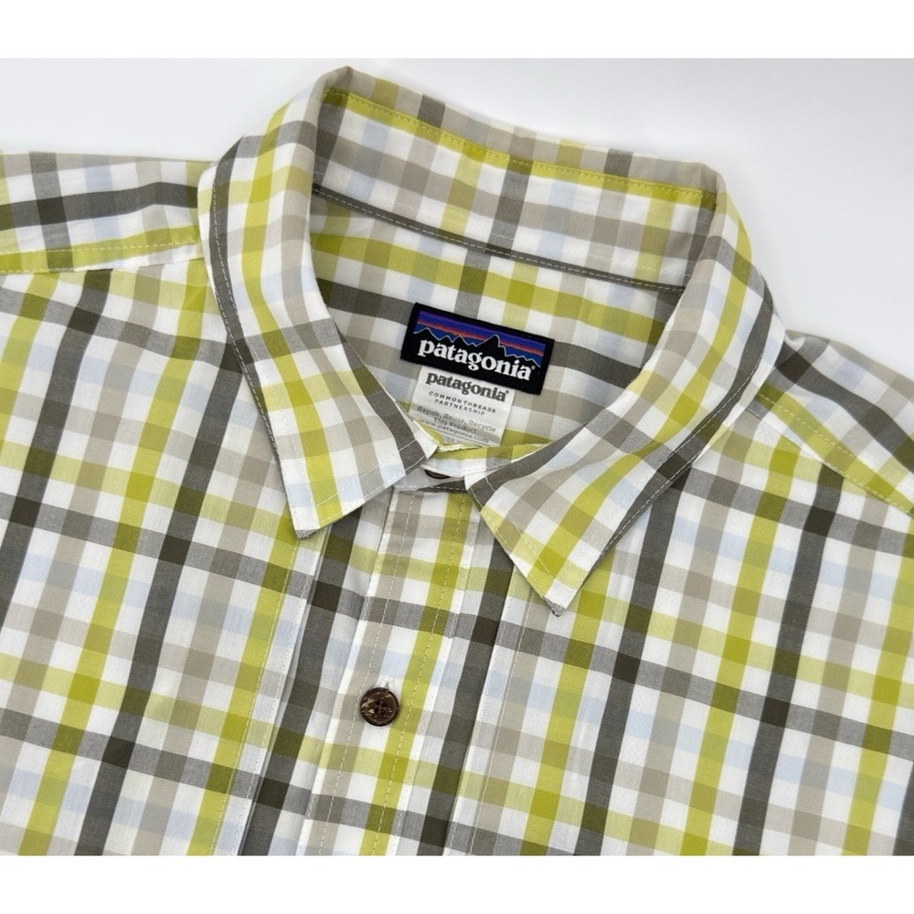 Patagonia Shirt Men's XL Plaid Organic Cotton Hiking Outdoor Long Sleeve